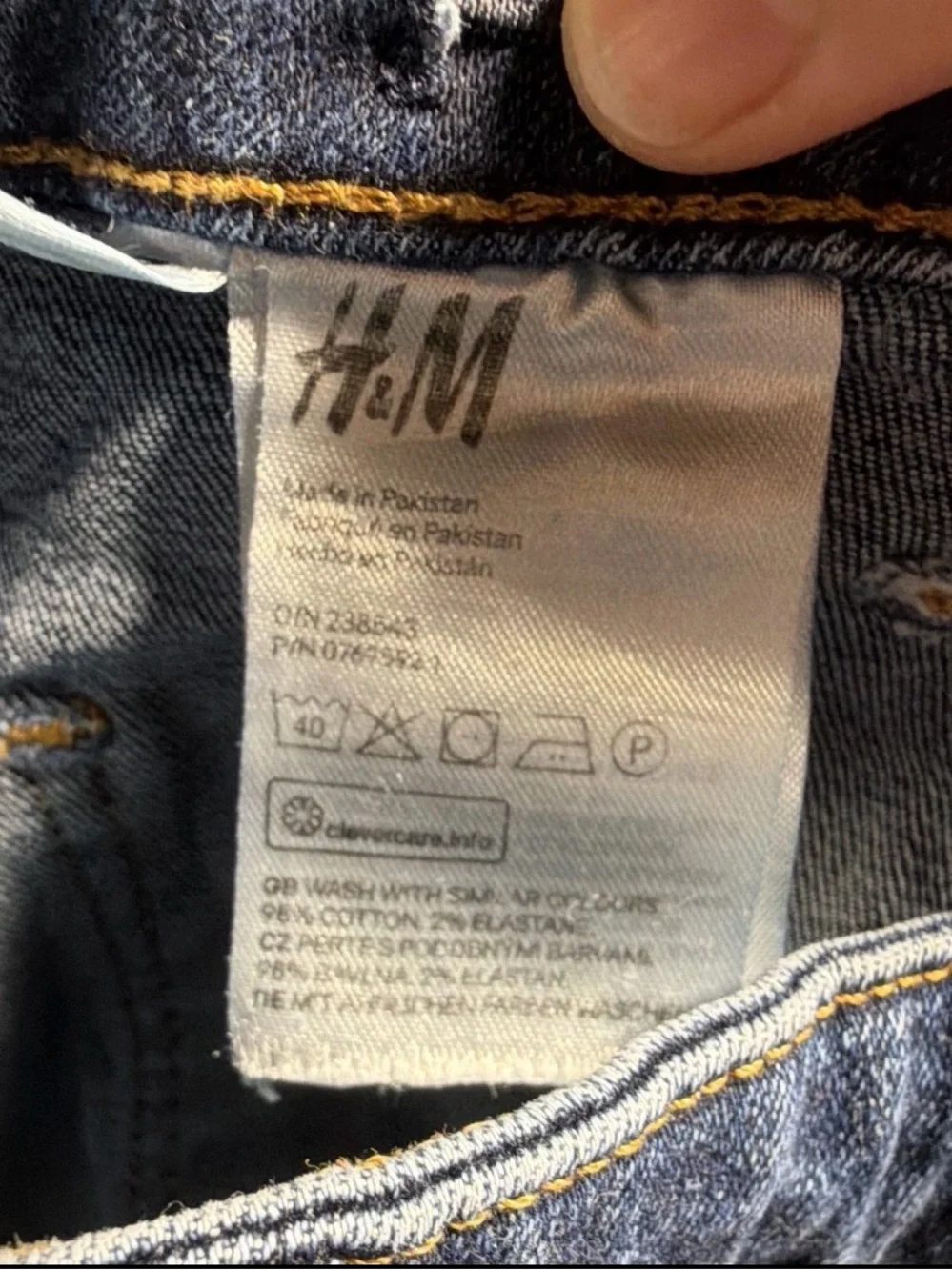 H&M Dark Blue Denim Skirt with Contrast Stitching
